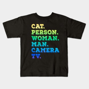 Cat Person Woman Man Camera Tv Kids T-Shirt